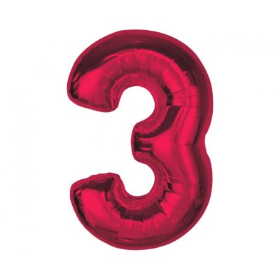 Part "3" red 92cm foil balloon