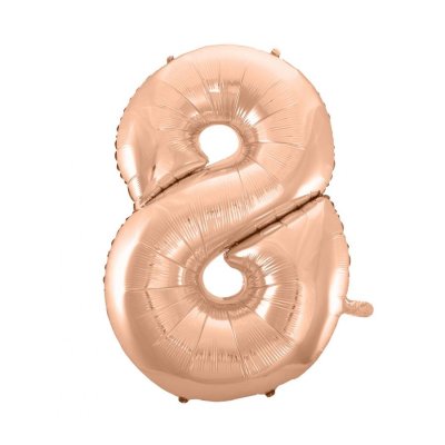 ÄŚĂslice "8" rosegold 92cm foil balloon