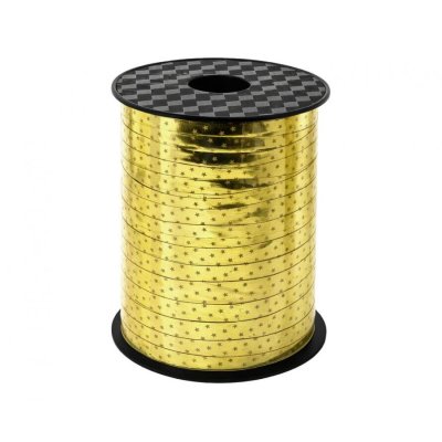 Gold metallic ribbon with stars (5mm x 458m)