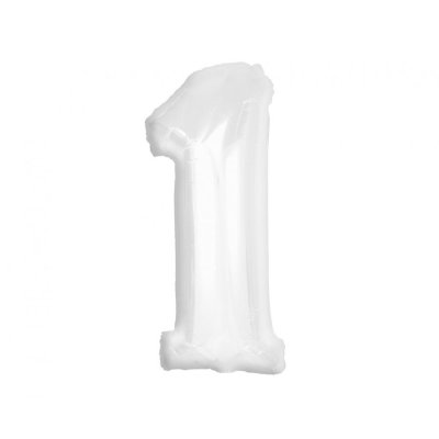 Size "1" white 92cm foil balloon