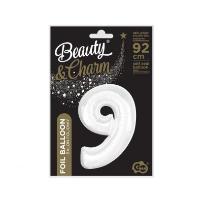 Size "9" white 92cm foil balloon - 84258.jpg