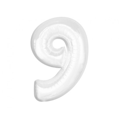 Size "9" white 92cm foil balloon