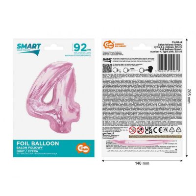 Äśslice "4" pink 92cm foil balloon - 89346.jpg
