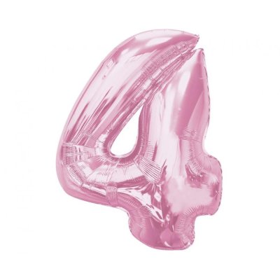 Äśslice "4" pink 92cm foil balloon
