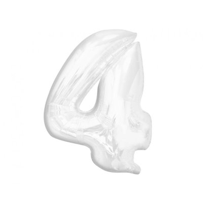 Size "4" white 92cm foil balloon