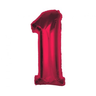 Part "1" red 92cm foil balloon