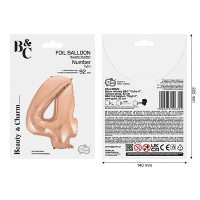 ÄŚĂslice "4" rosegold 92cm foil balloon - 96976.jpg