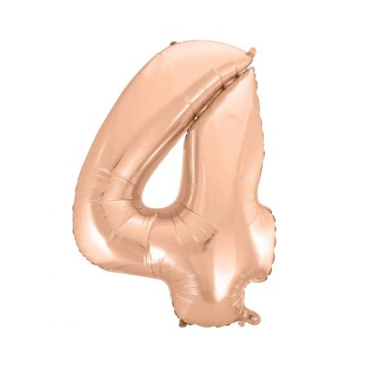 ÄŚĂslice "4" rosegold 92cm foil balloon