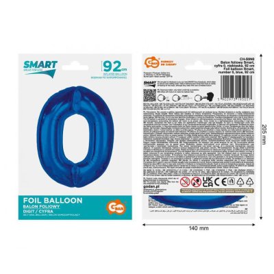 Size "0" blue 92cm foil balloon - 89421.jpg