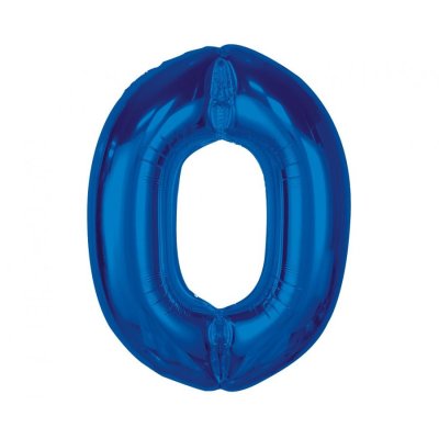 Size "0" blue 92cm foil balloon