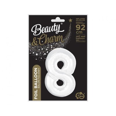 Size "8" white 92cm foil balloon - 84182.jpg