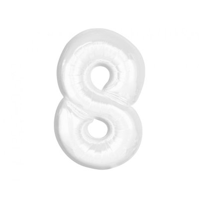 Size "8" white 92cm foil balloon