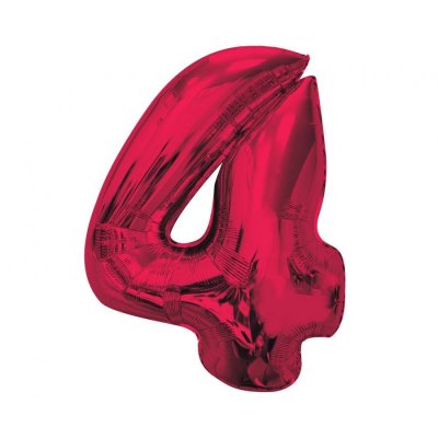 Part "4" red 92cm foil balloon
