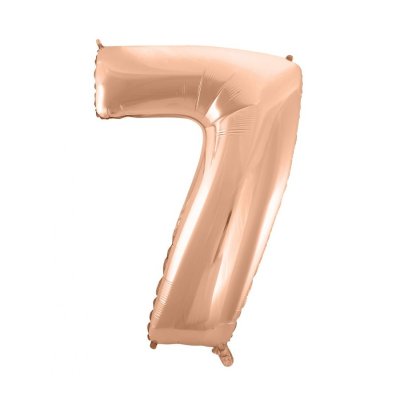 ÄŚĂslice "7" rosegold 92cm foil balloon