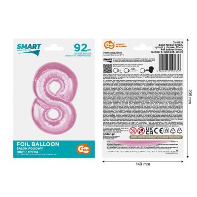Äśslice "8" pink 92cm foil balloon - 89409.jpg