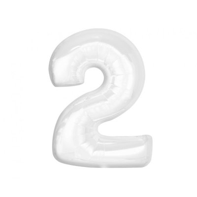 Part "2" white 92cm foil balloon