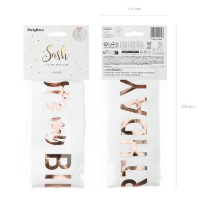 Satin sash "ItÂ´s my BIRTHDAY" white, 79cm - Screenshot 2026-06-05 at 13-02-24 Sash ''It's my birthday'' 79x9.4 white - Designer decorations and ideas for every party! - PartyDeco.png
