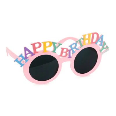 Glasses with the inscription "Happy Birthday" pink