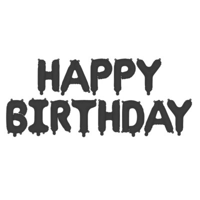 Lettering "Happy Birthday" black - foil balloons
