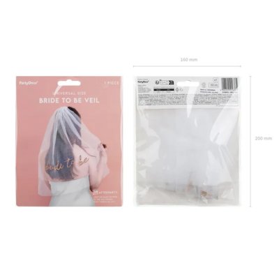 "Bride to be" veil, tulle, white - Screenshot 2026-06-05 at 15-18-39 Bride to be veil 63cm white - Designer decorations and ideas for every party! - PartyDeco.png
