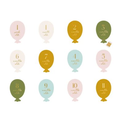 "MilnĂky" cards in the shape of balloons, mix of colors, 12 pcs
