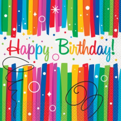 Paper napkins "Rainbow ribbon" 33x33cm, 16 pcs