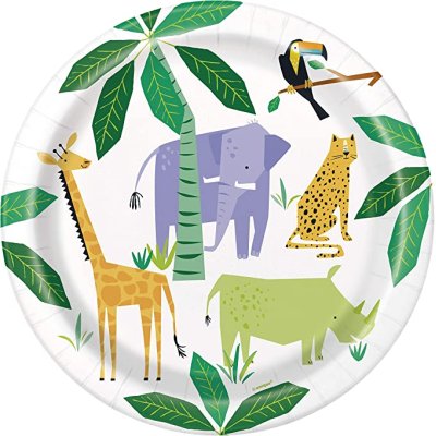 Paper plate EKO - Safari 24cm, 8 pcs