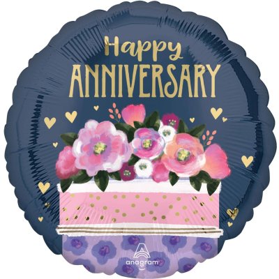 Circle of "Happy Anniversary" 45cm foil balloons
