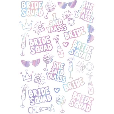 Bride/Bride Squad tattoo decals, 30 pcs