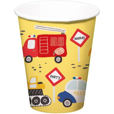 Paper cups FSC "Means of transport" 250ml, 8 pcs