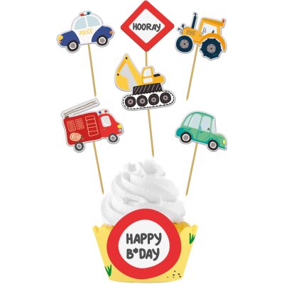 Set of decorations for FSC cakes "Means of transport", 12 pcs