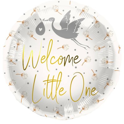 Circle with a pin "Welcome Little One" 45cm - foil balloon