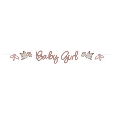 Hanging banner "Baby Girl" pink, 2m