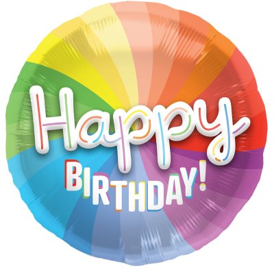 Circle "Happy Birthday" 3D 56cm foil balloon