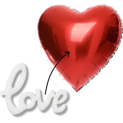 Heart "Love" 3D 56cm foil balloon - 8714572628433_2.jpg