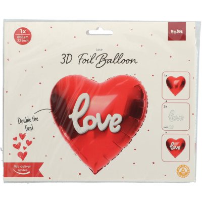 Heart "Love" 3D 56cm foil balloon - 8714572628433_5.jpg