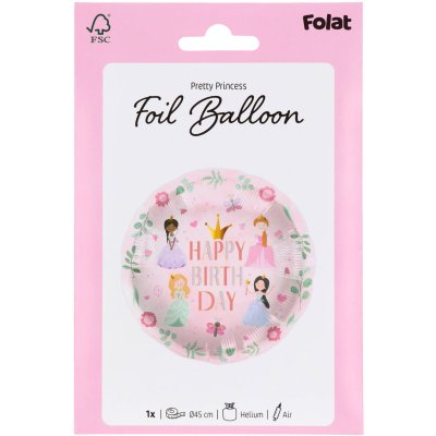 Circle of "Happy Birthday" princess 45cm foil balloons - 8714572274937_5.jpg