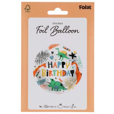 Circle of "Happy Birthday" dino 45cm foil balloons - 8714572679282_5.jpg