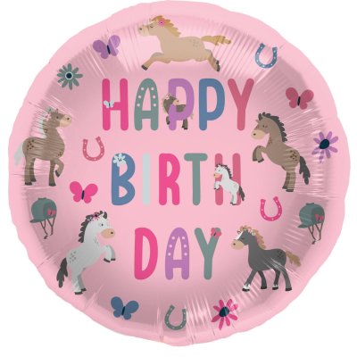 The "Happy Birthday" circle ends with a 45cm foil balloon