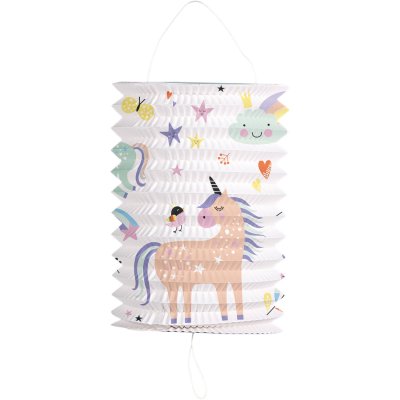 Lantern paper cylinder Unicorns, 16cm