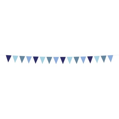 Blue flag garland, 6m (16 flags)