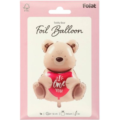 Teddy bear with heart 76cm foil balloon - 8714572637947_5.jpg