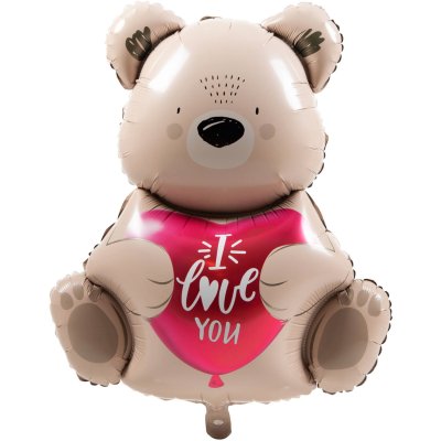 Teddy bear with heart 76cm foil balloon