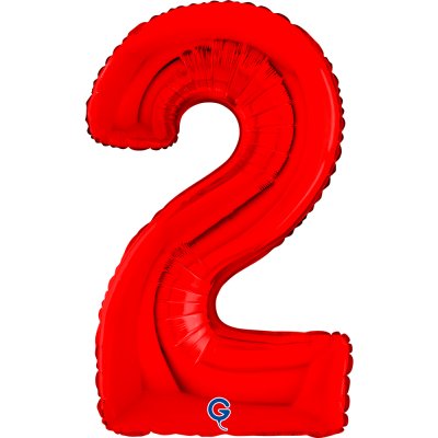 ÄśĂslice "2" red 66cm/26" inflatable foil balloon