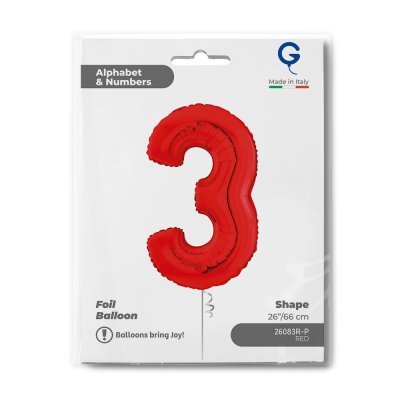 ÄśĂslice "3" red 66cm/26" inflatable foil balloon - 26083r-p-b.jpg