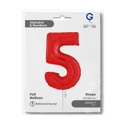 ÄŚĂslice "5" red 66cm/26" inflatable foil balloon - 26085r-p-b.jpg