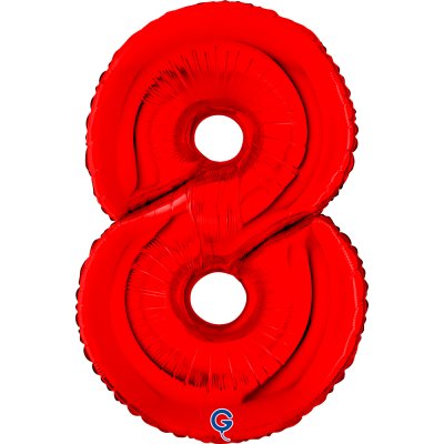 ÄśĂslice "8" red 66cm/26" inflatable foil balloon