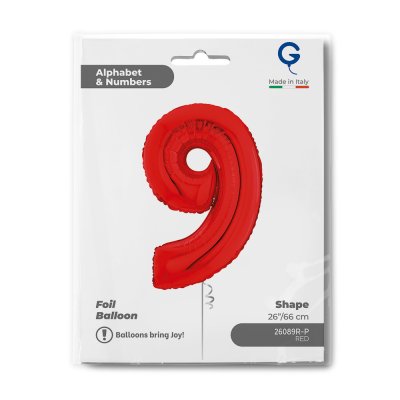 ÄśĂslice "9" red 66cm/26" inflatable foil balloon - 26089r-p-b.jpg