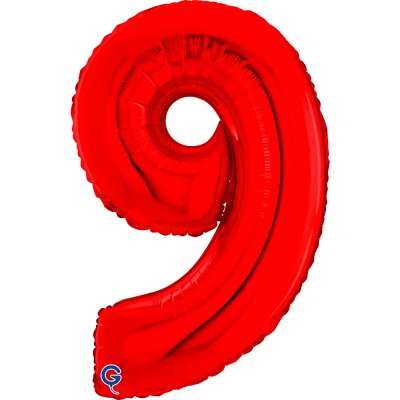 ÄśĂslice "9" red 66cm/26" inflatable foil balloon