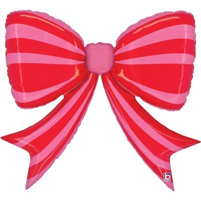 Small Red/Pink Striped 41"/104cm Inflatable Foil Balloon
